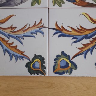 M8 AZULEJOS ANTIGUOS AVES PAJAROS PAVOS