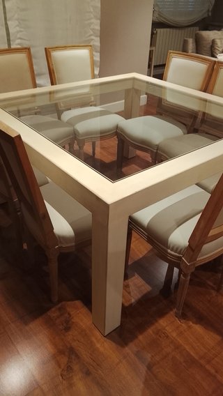 Mesa Comedor Artesanal de hierro forjado y Cristal