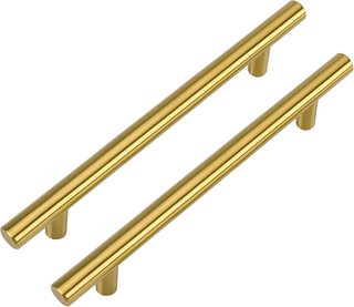5 Tiradores de Cocina Dorados 128 mm