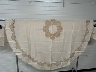 Tovaglia rotonda Paoletti con pizzo+ 8 tovaglioli