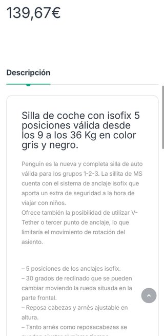Silla Coche Penguin Isofix Grupo 1/2/3
