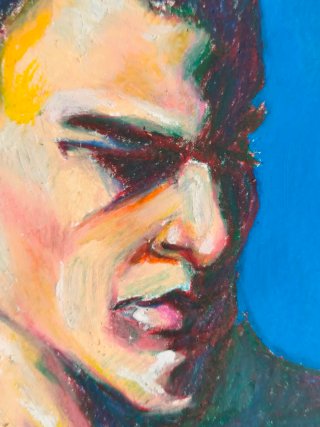 Pintura al pastel retrato masculino