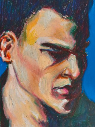 Pintura al pastel retrato masculino