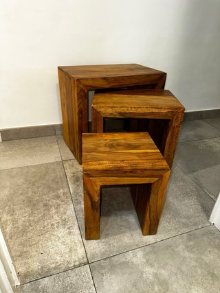 Conjunto 3 mesitas nido madera