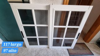 Puerta y 4 hojas correderas aluminio
