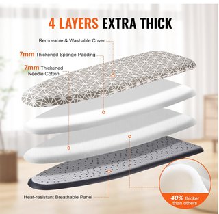 Tabla de planchar VEVOR 110x33 + funda