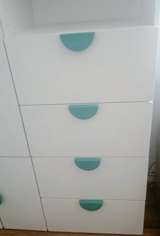Armario modulos Ikea Platsa Blanco y Turquesa