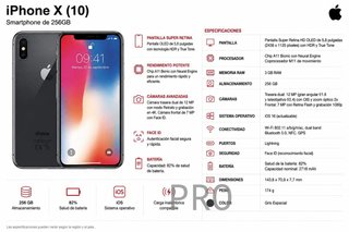 iPhone X con 256 GB