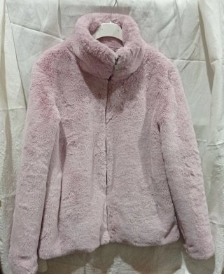 Chaqueta de pelo sintético rosa