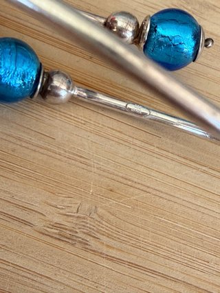 Pulseras Plata Ley 925 con Bolas Azules y rosa