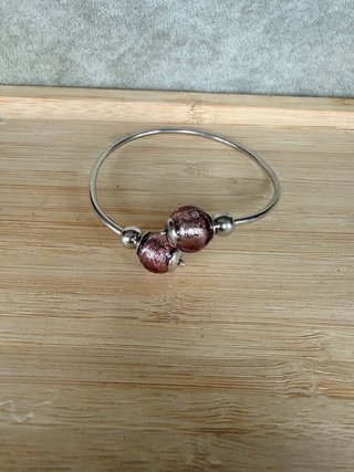 Pulseras Plata Ley 925 con Bolas Azules y rosa