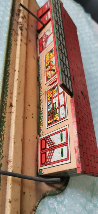1940 Vintage Tin Toy Pista coches juguete hojalata