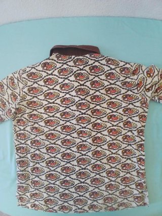 Camisa Polo Estampada Cadena y Puños Talla XL