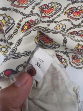 Camisa Polo Estampada Cadena y Puños Talla XL