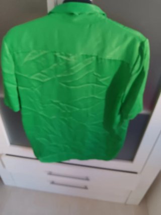 Blusa Zara verde satinada