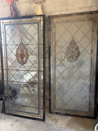 2 Puertas con Vidrieras Antiguas