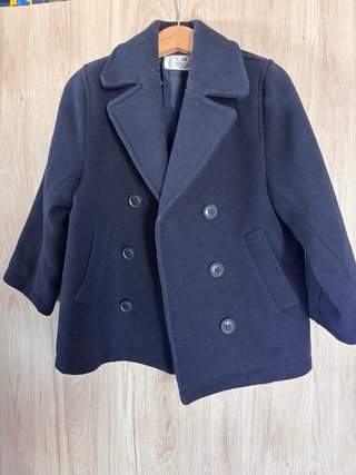 Abrigo de paño azul marino H&M