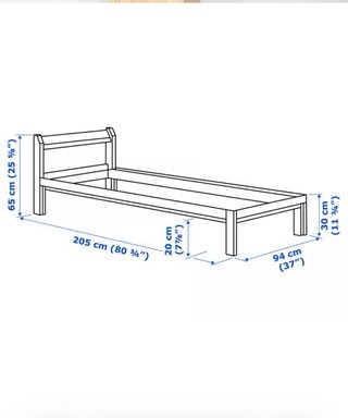 Cama IKEA de Madera 90 × 200 cm con somier