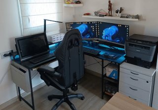 Escritorio juvenil polivalente con luces led