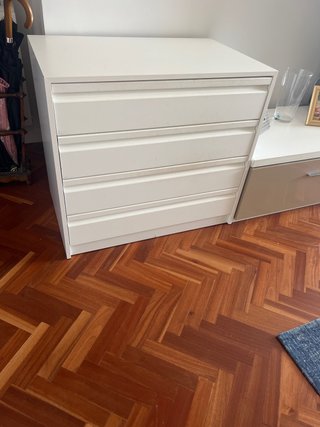 Cajonera interior armario blanca