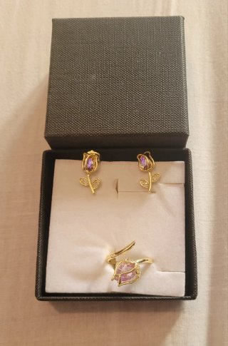 Set de Bisutería con Diseño de tulipan Acero lamin