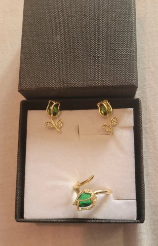 Set de Bisutería con Diseño de tulipan Acero lamin