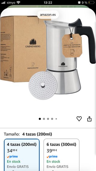 Cafetera Italiana GRØNENBERG 4 tazas