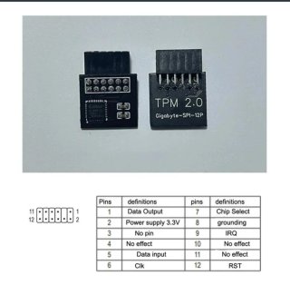 Chip TPM 2.0 Gigabyte SPI 12P Intel