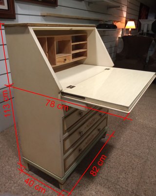 ESCRITORIO SECRETER VINTAGE PINTADO A MANO