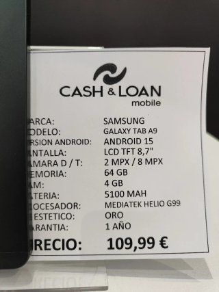 Samsung Galaxy Tab A9 64GB Negro