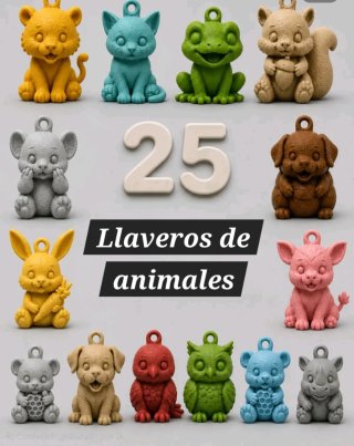 Set de 25 Llaveros de Animales