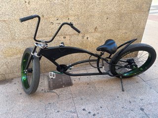 Bicicleta Urbana Estilo Cruiser Negra y Verde