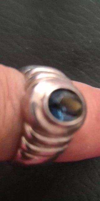 Anillo de plata de Ley compromiso con piedra