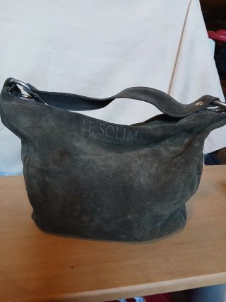 Borsa Le Solim verde oliva in camoscio
