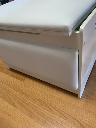 Baúl Almacenaje Asiento Tapizado Blanco