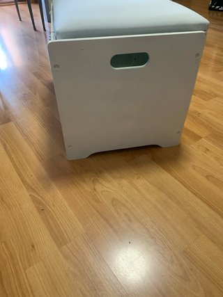 Baúl Almacenaje Asiento Tapizado Blanco
