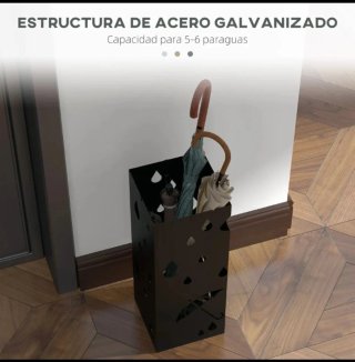 Paragüero negro con diseño de gotas