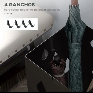 Paragüero negro con diseño de gotas