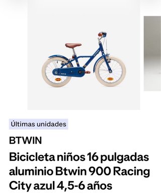 BTWIN Bicicleta niños 16 pulgadas