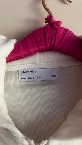 Sudadera Bershka Blanca con Cremallera