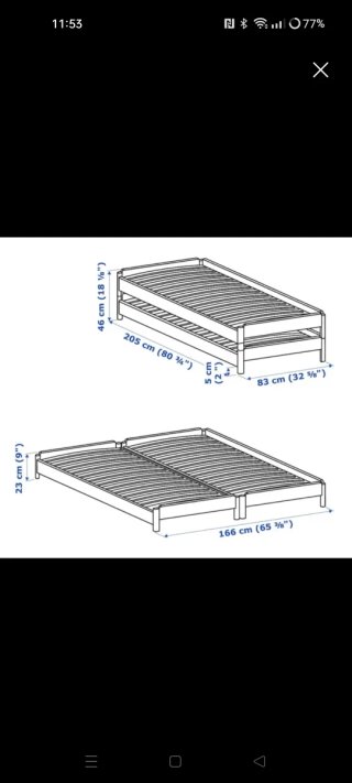 Cama apilable Utaker + colchón Afjall