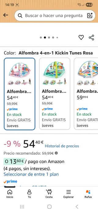 Gimnasio actividades bebé piano y sonajeros