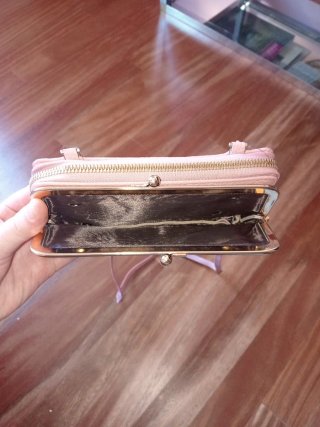 Bolso Monedero Rosa pastel HENGSHENG con Correa