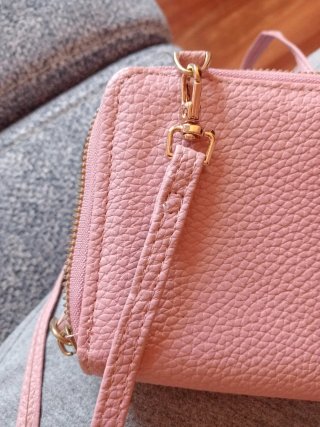 Bolso Monedero Rosa pastel HENGSHENG con Correa