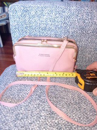 Bolso Monedero Rosa pastel HENGSHENG con Correa