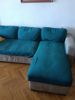 Sofá Cama Beige y Verde