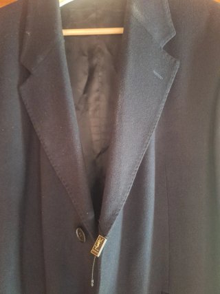Abrigo Lana Cashmere YSL Azul Marino T 54