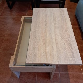 Mesa de centro elevable madera