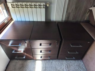 Set de 3 Cajoneras con Cerradura y Ruedas
