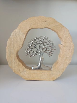 Árbol de la vida madera y metal 28cm